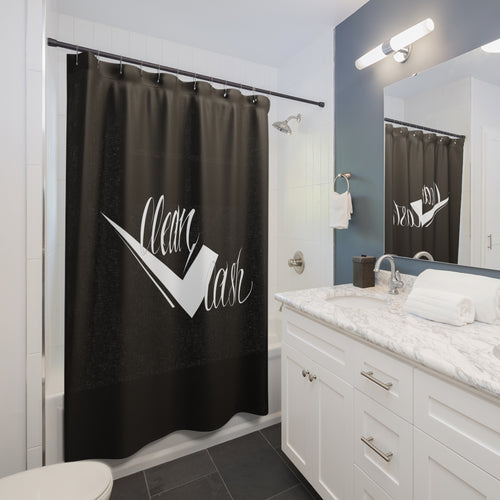 Check Clean Cash Elegant Clean Wash Shower Curtain, Modern Bathroom Decor, Minimalist Design, Gift for New Home, Bathroom Makeover