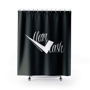 Check Clean Cash Elegant Clean Wash Shower Curtain, Modern Bathroom Decor, Minimalist Design, Gift for New Home, Bathroom Makeover