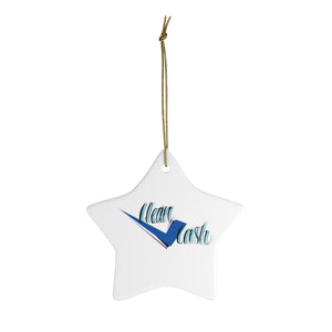 Check Clean Cash Ceramic Ornaments.
